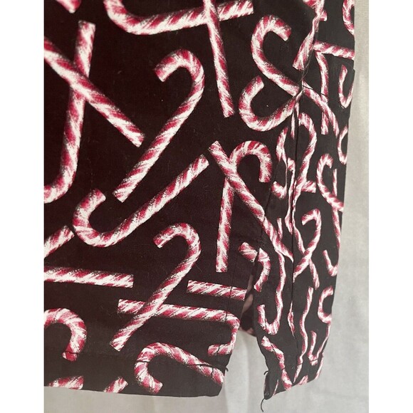 Tafford Womens Scrub Top Candy Canes Christmas Size Medium Black Holiday Stripes - Picture 7 of 9
